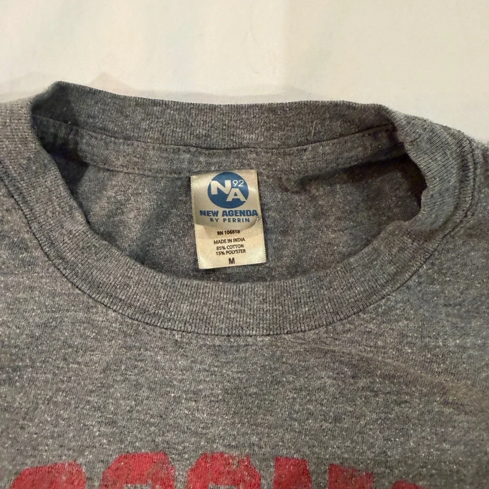 New‎ Agenda Wisconsin Alumni T-Shirt Mens Medium Gray Short Sleeve Badger Tee